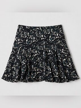 Sunday Best Black Floral Flounce Skater Skirt